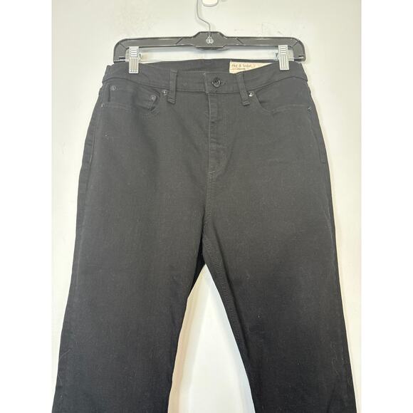 Rag & Bone Nina High Rise Ankle Skinny Jeans Black Frayed Hem Size 29 Denim - Picture 4 of 9